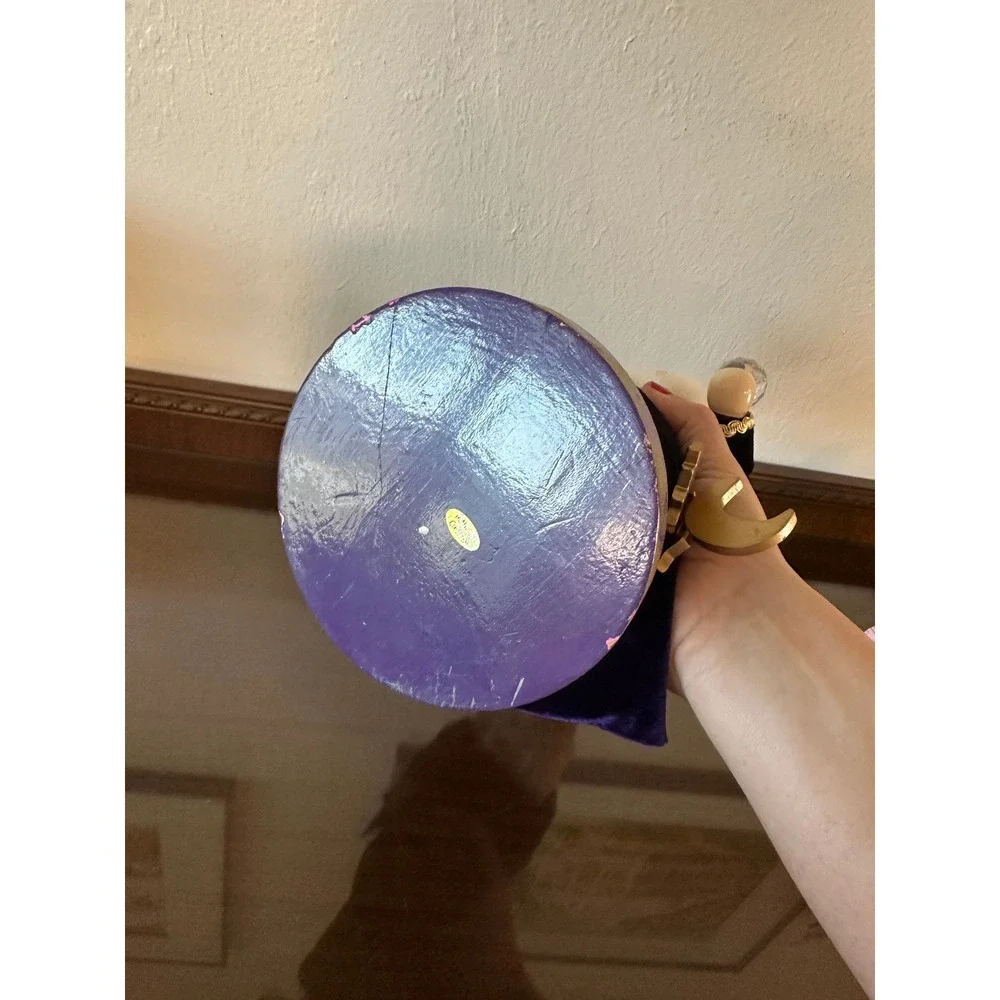 Wizard Nutcracker Wooden Celestial Sorcerer Crystal Ball Book of Spells 15 Inch